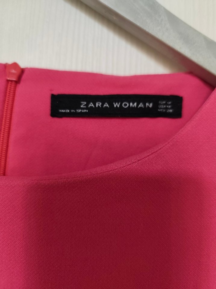 Zara Pembe Kısa Kollu Midi Elbise - Görsel 4