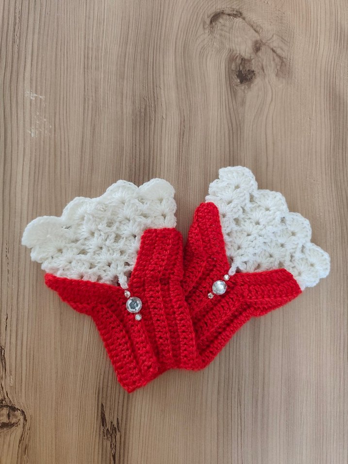 Kırmızı Örgü Kadın Eldiveni - Görsel 2