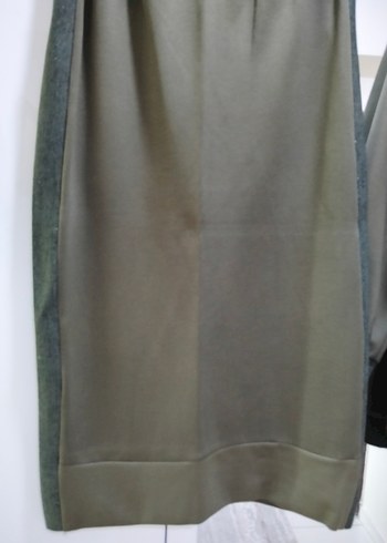 44 Beden haki Renk Kadın Haki Uzun Etek Sweatshirt Takım