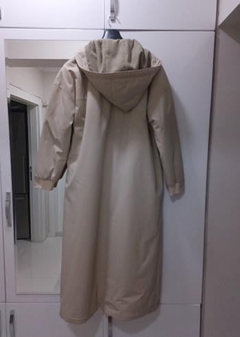 Bej Kadın Uzun Boy Yağmurluk - Görsel 4