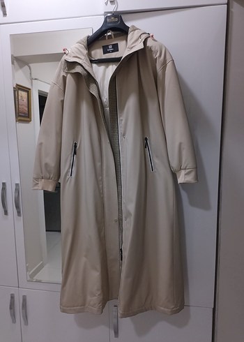 Bej Kadın Uzun Boy Yağmurluk - Görsel 7