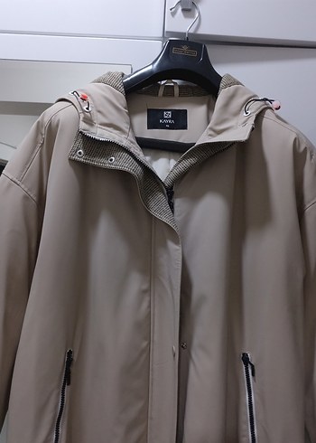 Bej Kadın Uzun Boy Yağmurluk - Görsel 2