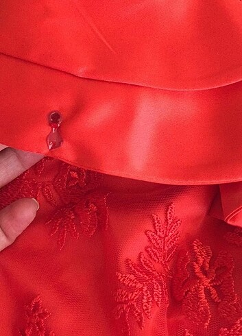34 Beden kırmızı Renk Kına Elbisesi 