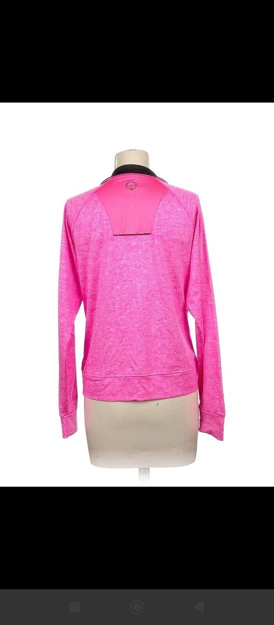 Pembe Fermuarlı Uzun Kollu Spor Üst - Görsel 3