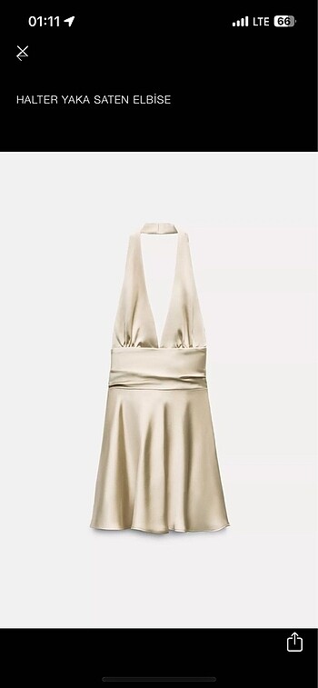 Halter yaka saten zara elbise