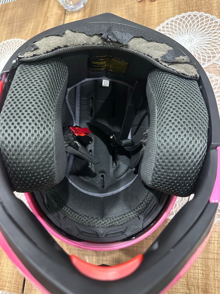 Pembe Parlak Biker Motosiklet Kaskı - Görsel 3