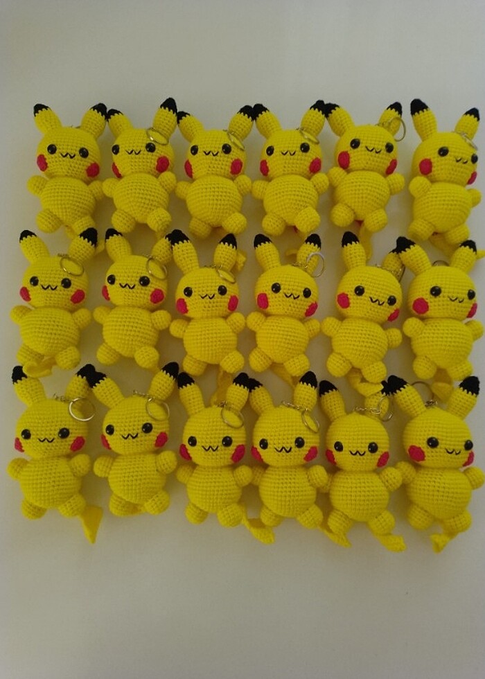 Amigurumi Pikachu anahtarlik - Görsel 3