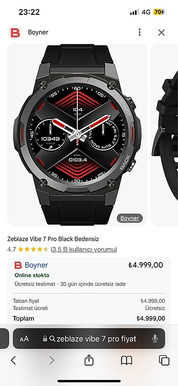 Zevlaze vibe pro 7 akıllı saat
