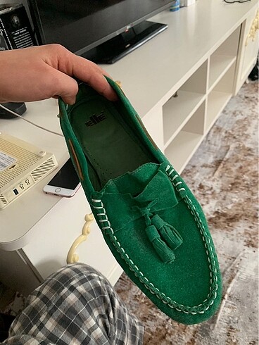 44 Beden yeşil Renk Erkek elle ayakkabı