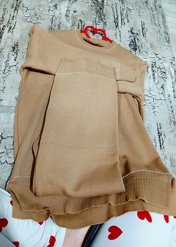 Bej Kadın Salaş Uzun Takım - Görsel 5