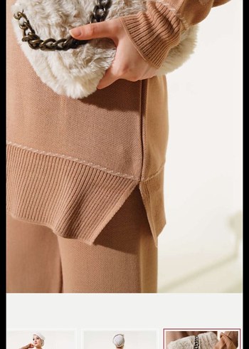 Bej Kadın Salaş Uzun Takım - Görsel 3