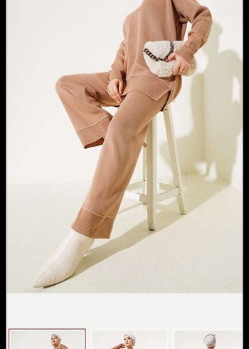 Bej Kadın Salaş Uzun Takım - Görsel 2