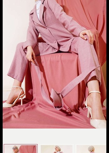 Pembe Midi Kadın Takım Elbise - Görsel 4