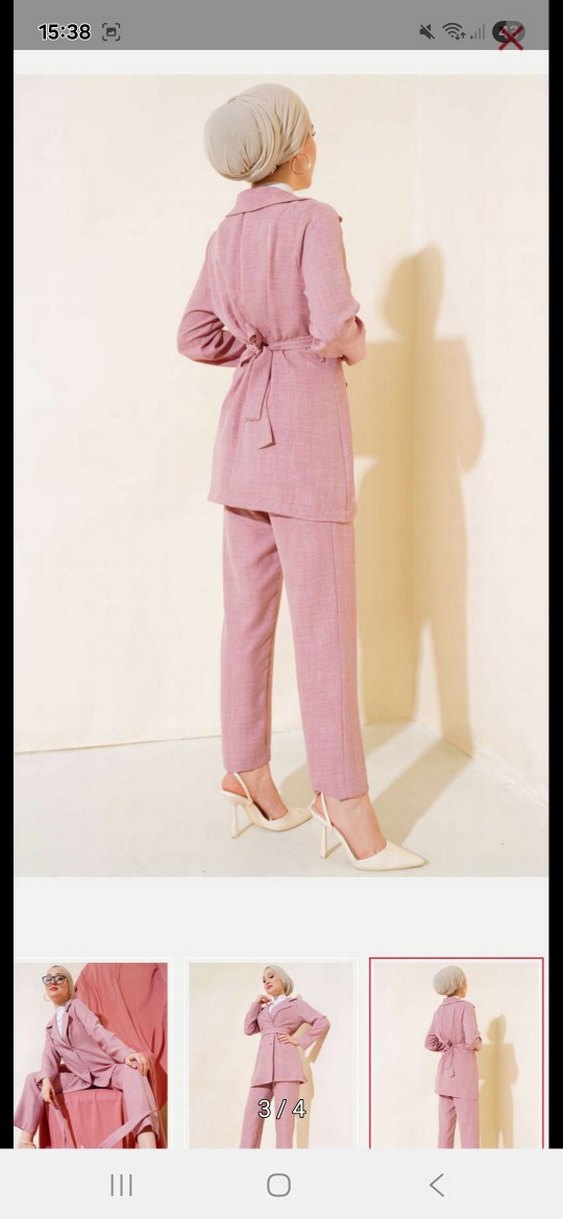 Pembe Midi Kadın Takım Elbise - Görsel 3