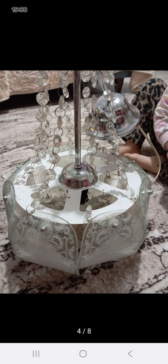 Beyaz ve Gri Kristal Avize - Görsel 4