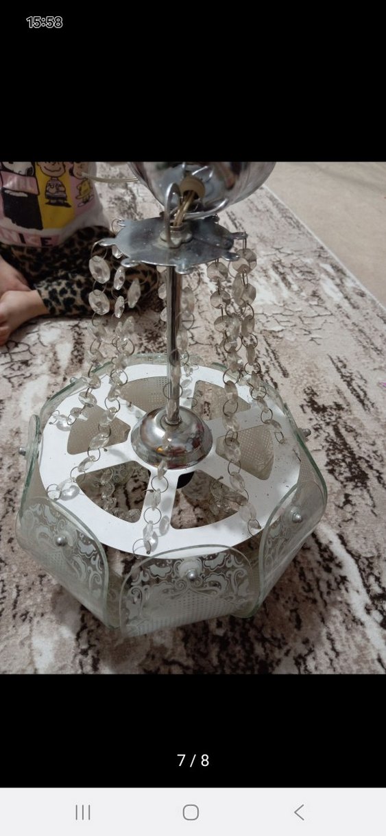 Beyaz ve Gri Kristal Avize - Görsel 5