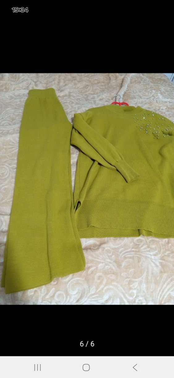 Sarı Uzun Kollu Boğazlı Triko Kazak - Görsel 4