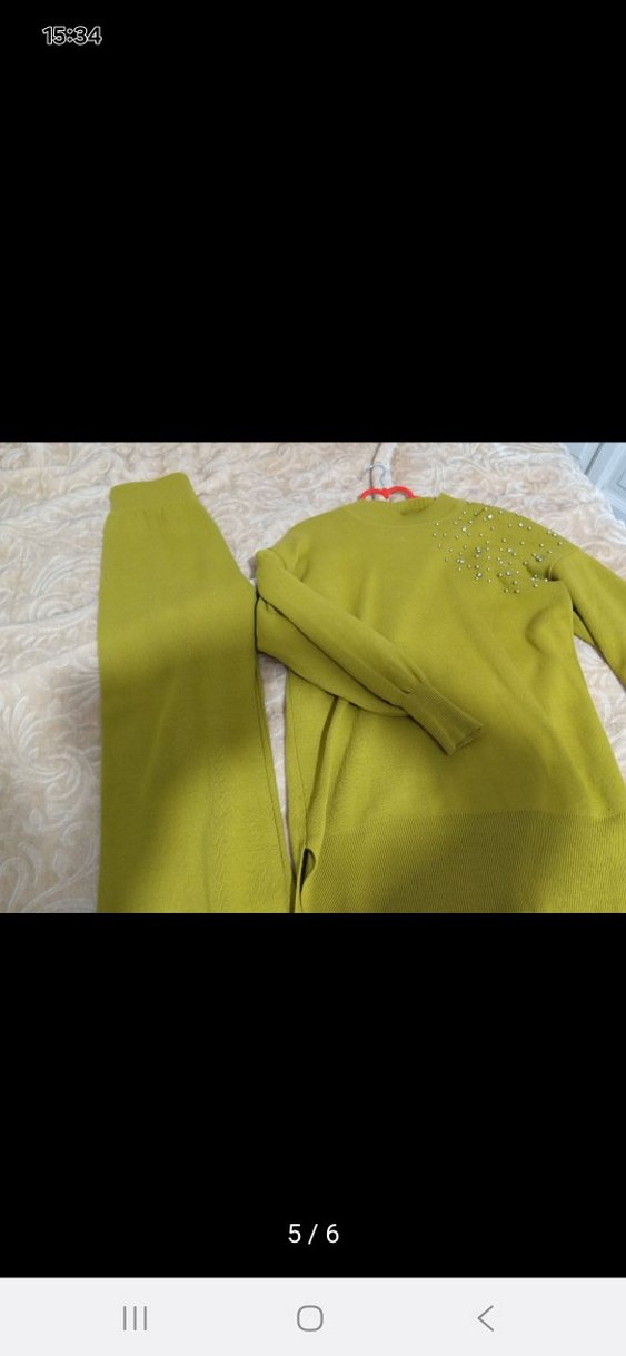 Sarı Uzun Kollu Boğazlı Triko Kazak - Görsel 3