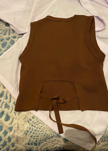 Kadın Kahverengi Kolsuz Basic Atlet - Görsel 2