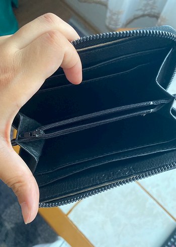 Mavi Deri Fermuarlı Kadın Cüzdanı - Görsel 2