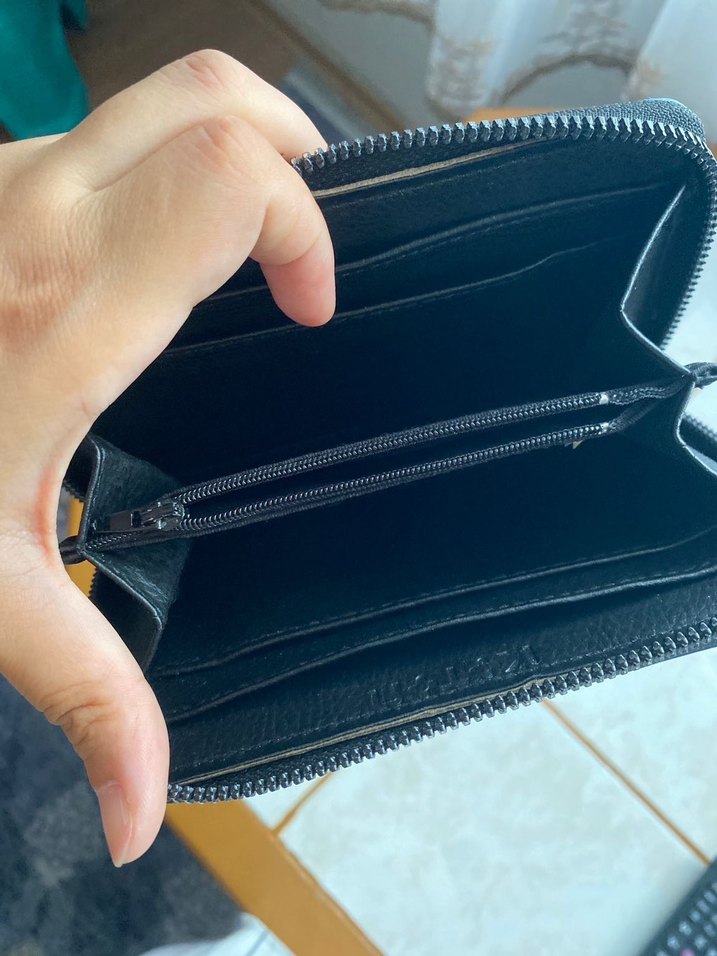 Mavi Deri Fermuarlı Kadın Cüzdanı - Görsel 2