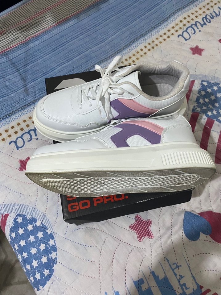 Beyaz Pastel Kadın Spor Ayakkabı Platform Topuklu - Görsel 2