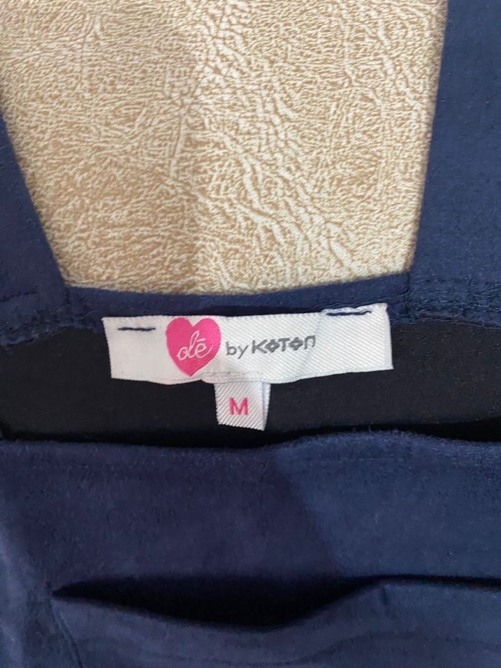 Kadın Lacivert Midi Kısa Askılı Salopet - Görsel 2