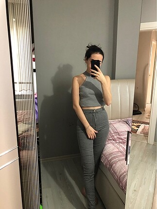 Desenli skinny pantolon