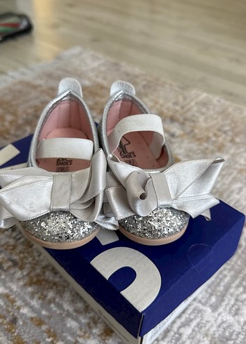 Kız Çocuk Gri Fiyonklu Babet Ayakkabı - Görsel 4