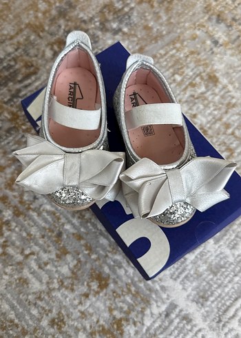 Kız Çocuk Gri Fiyonklu Babet Ayakkabı - Görsel 2