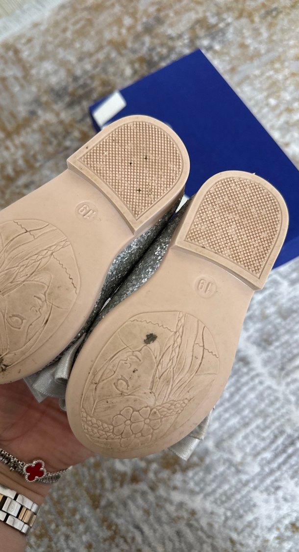 Kız Çocuk Gri Fiyonklu Babet Ayakkabı - Görsel 3