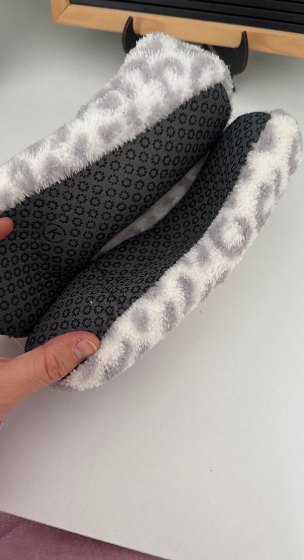 Kızlara Özel Sıcak Gri Zebra Desenli Ev pandufu - Görsel 2