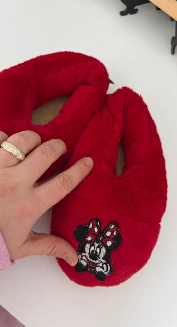 Kız Çocuk Kırmızı Nakışlı Sıcak panduf - Görsel 4