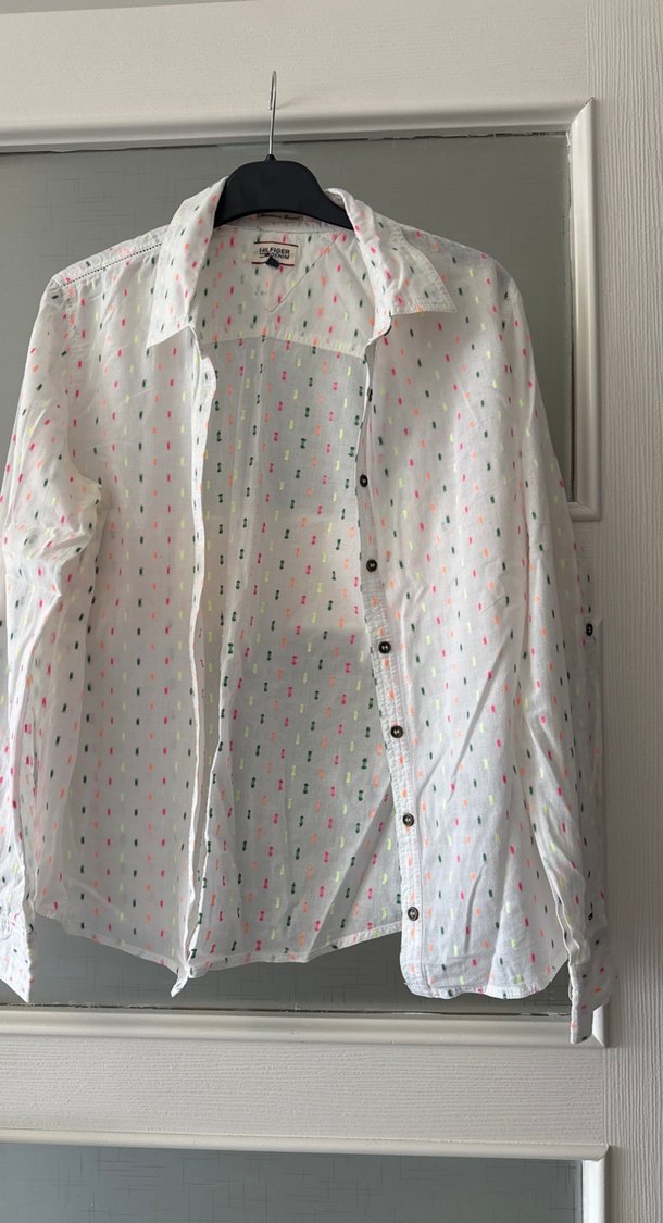 Düğmeli Pamuklu Beyaz Uzun Kollu Gömlek - Görsel 2