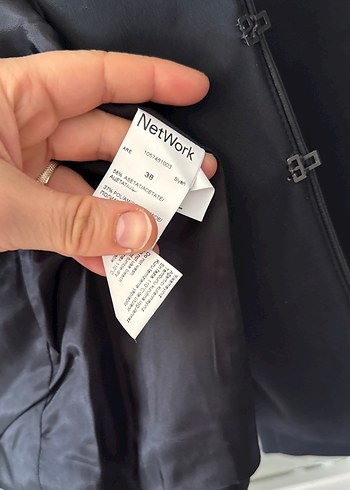 Kadın Siyah Deri Bantlı Blazer Ceket - Görsel 7