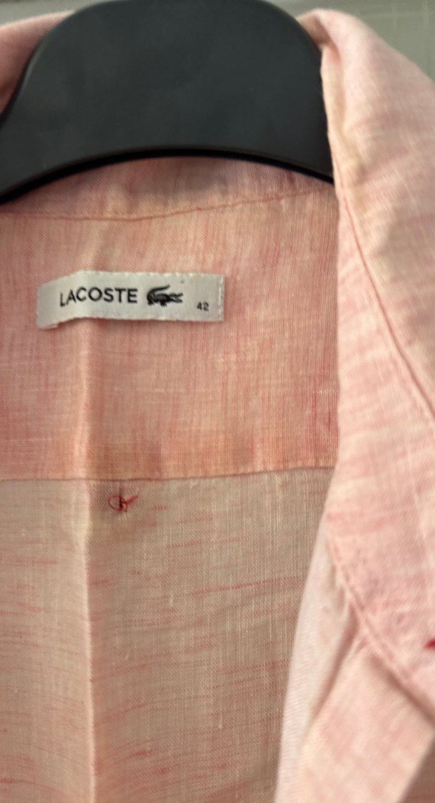 Pembe Keten Kısa Kollu Erkek Gömlek - Görsel 4