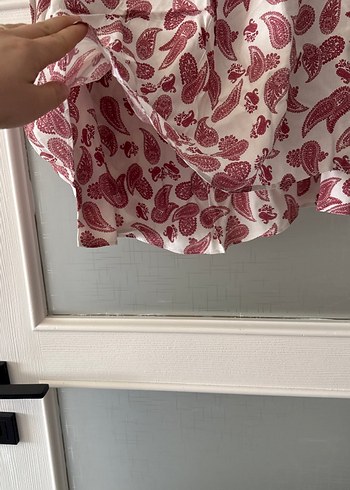 Bordo Desenli Kolsuz Mini Bluz - Görsel 3