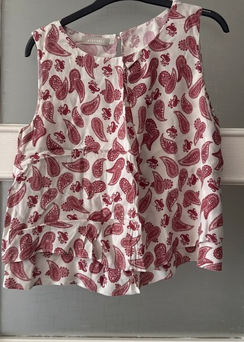 Bordo Desenli Kolsuz Mini Bluz - Görsel 2