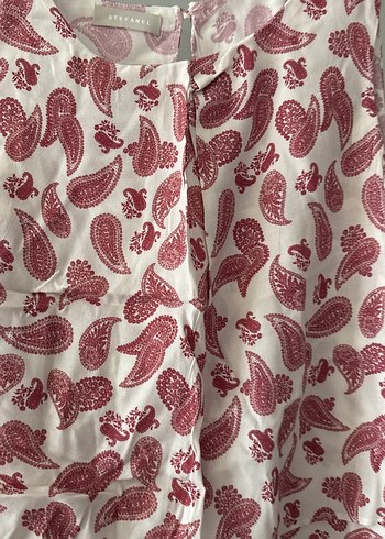 Bordo Desenli Kolsuz Mini Bluz - Görsel 5