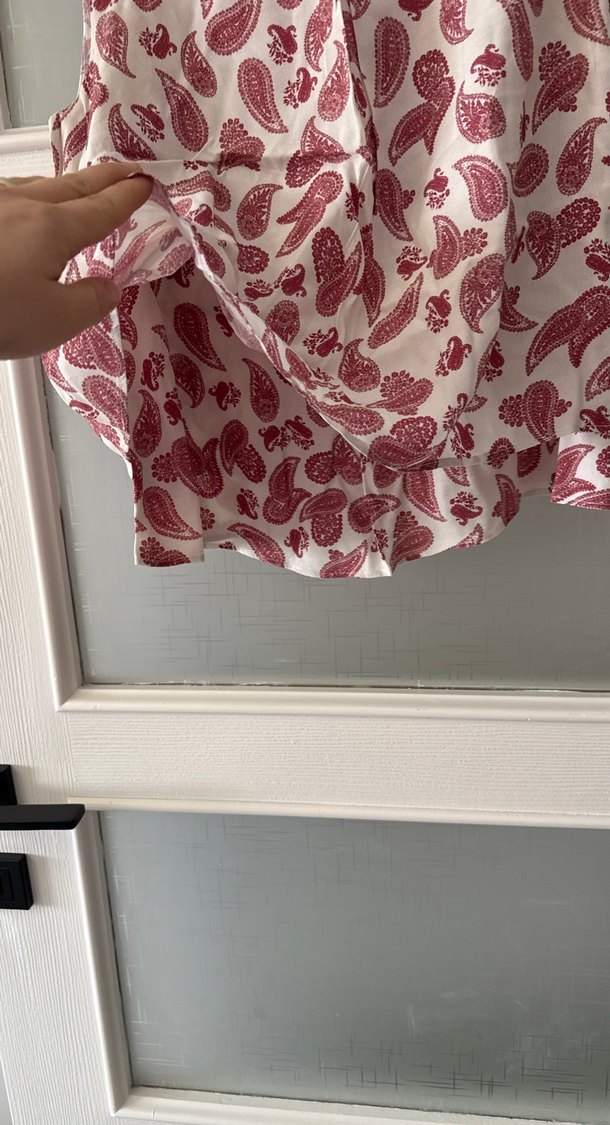 Bordo Desenli Kolsuz Mini Bluz - Görsel 3