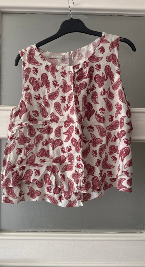 Bordo Desenli Kolsuz Mini Bluz - Görsel 2