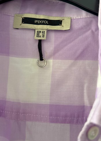 Kadın Mor Düğmeli Uzun Kollu Gömlek - Görsel 4