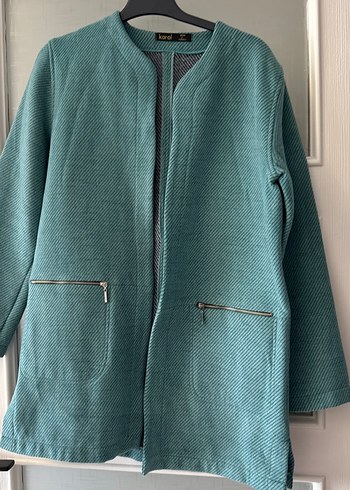 Turkuaz Fermuarlı Midi Kadın Kaban - Görsel 4