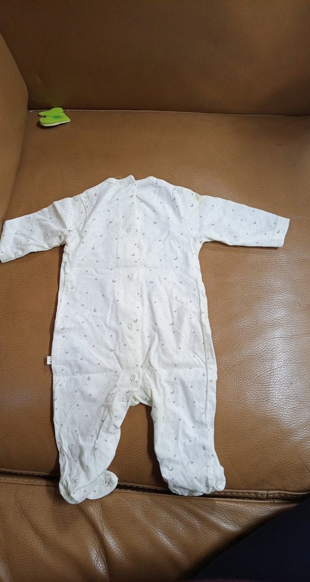 Beyaz Pamuklu Uzun Kollu Bebek Body - Görsel 2