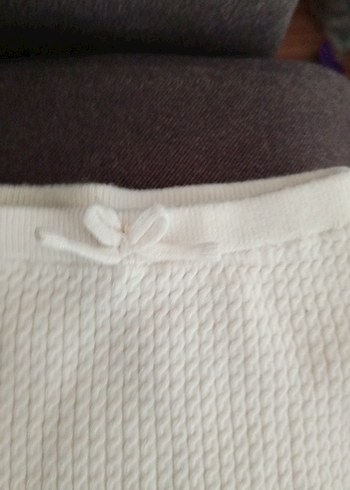 Kız Çocuk Beyaz Örgü Tayt - Görsel 2