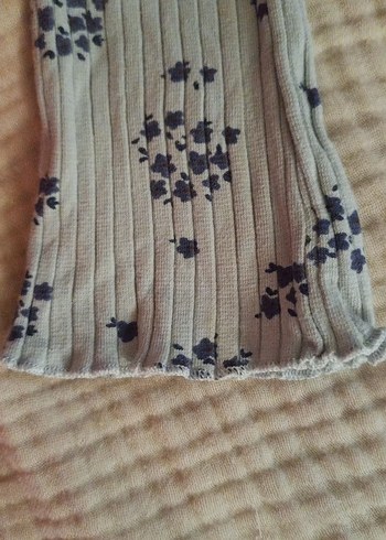 Kız Çocuk Gri Çiçekli Pliseli Tayt - Görsel 2