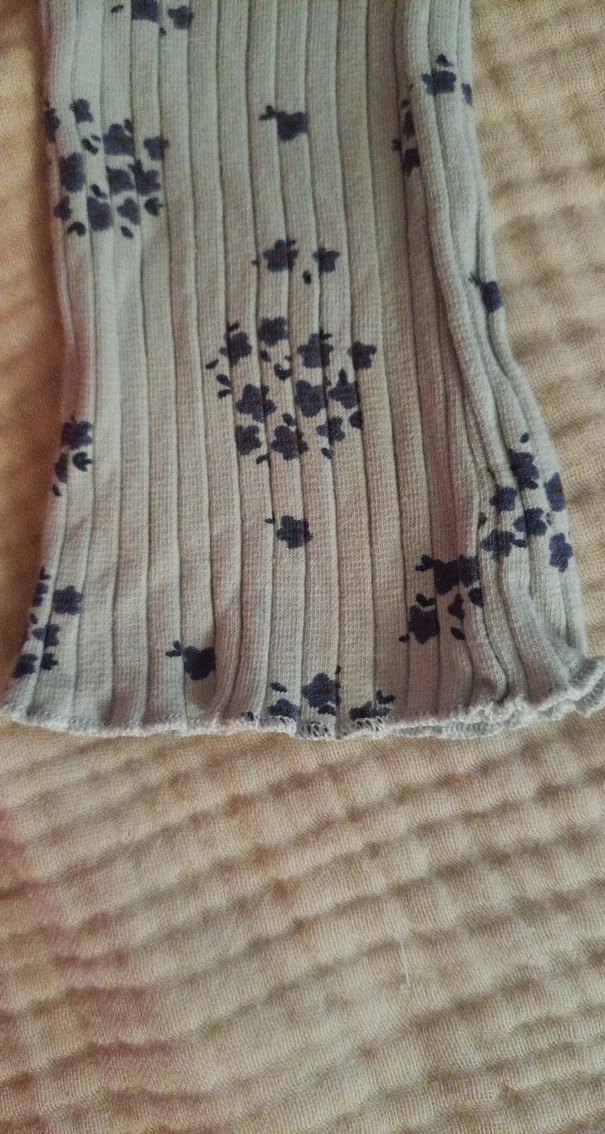 Kız Çocuk Gri Çiçekli Pliseli Tayt - Görsel 2