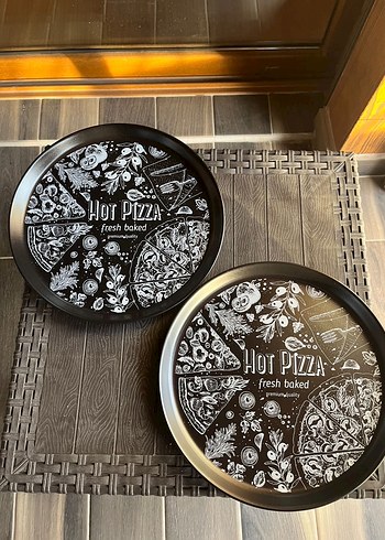 Siyah Baskılı Pizza Tabagı - Görsel 5