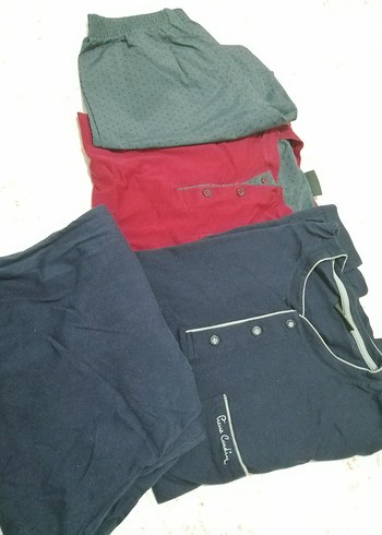 Pierre Cardin Erkek Bordo Düğmeli Kısa Kollu Pijama - Görsel 3