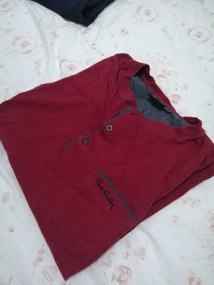 Pierre Cardin Erkek Bordo Düğmeli Kısa Kollu Pijama - Görsel 5